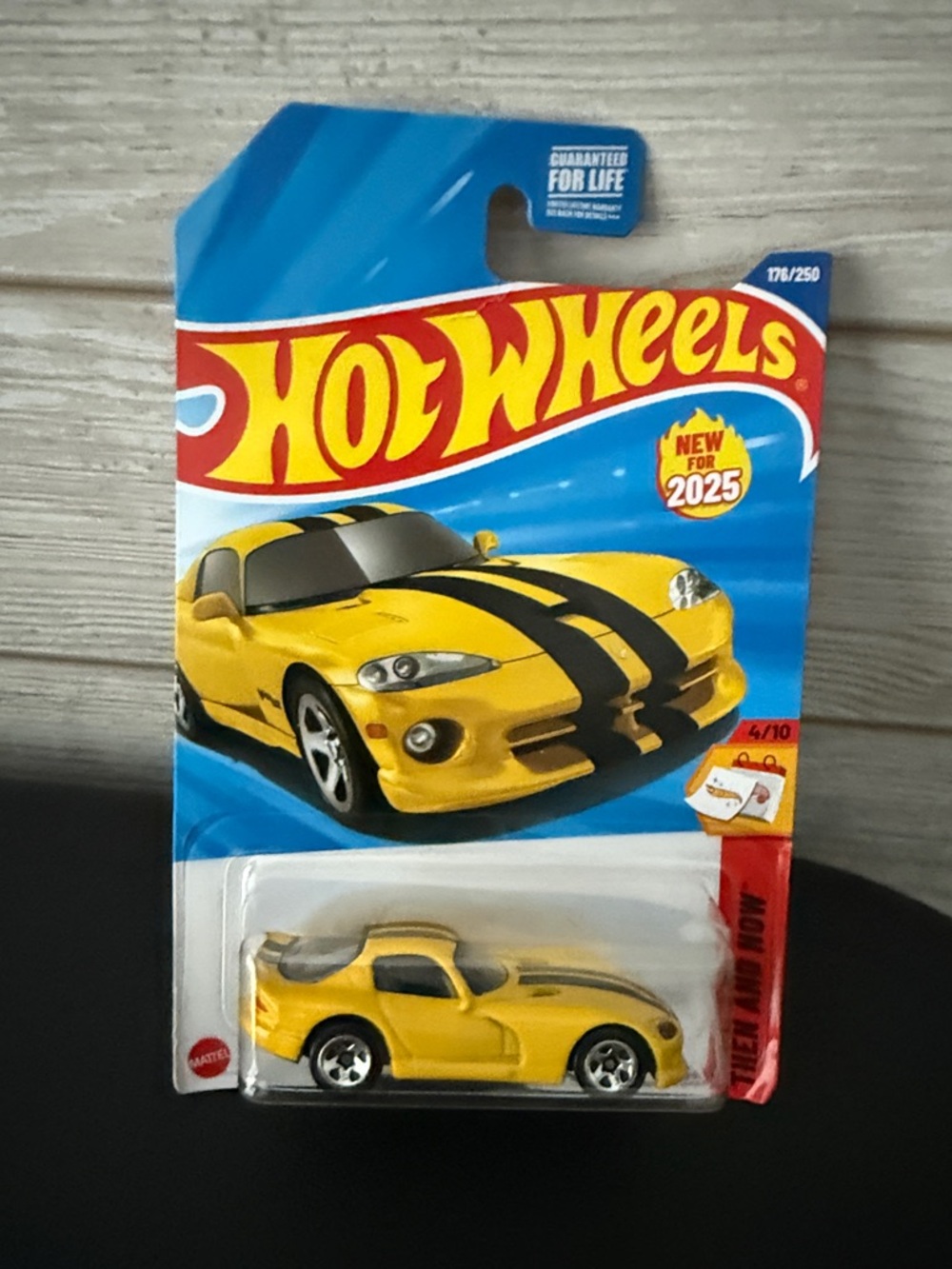 Hot Wheels Yellow Viper Toy Car with Black Stripes